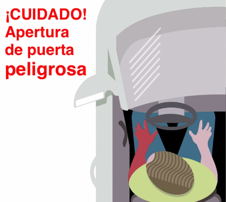 GIF Graphic of initial position for Near hand to open car door is dangerous. El Periodico Deporte describes & illustrates the Dutch Reach to prevent dooring crashes, injury or death of cyclists, using GIF animation contrasting the use of the near versus the far hand to open the car door.