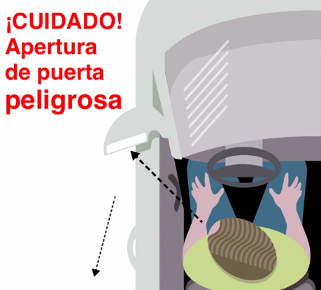 2/3 GIF Graphics of near hand habit with glance at side view mirror, which is recommended but often not done, for Near hand to open car door is dangerous. El Periodico Deporte describes & illustrates the Dutch Reach to prevent dooring crashes, injury or death of cyclists, using GIF animation contrasting the use of the near versus the far hand to open the car door.