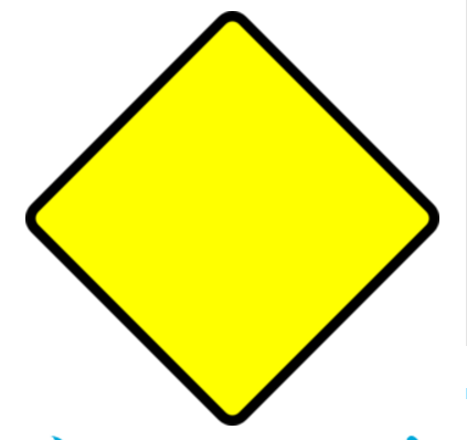 Blank yellow diamond traffic caution sign
