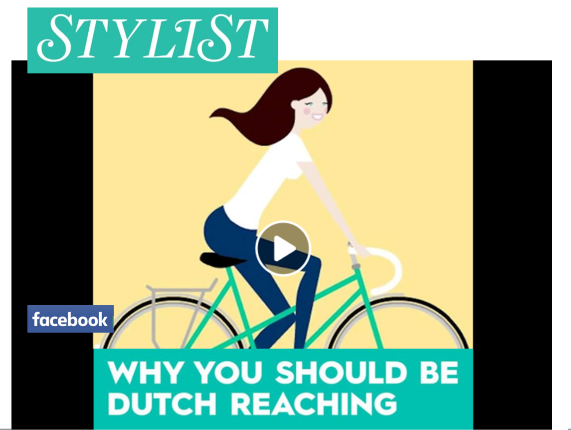 Dutch far hand reach anti dooring method video produced by Stylist Magazine for facebook. Video is montage with captions in English expalining the technique to avoid dooring cyclists or stepping out into on-coming traffic by use of the hand opposite the door to exit the vehicle.