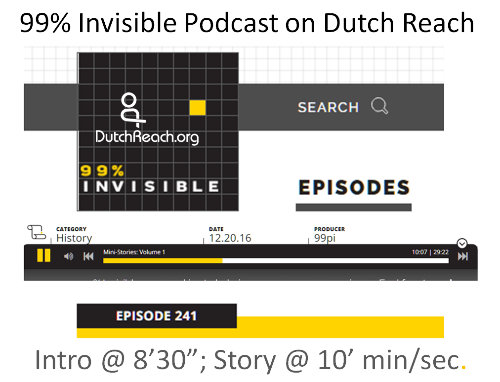 Graphic in black, grey, yellow on white background of podcast with audio application bar, but image must be clicked to go to live podcast website & use real appt. audio bar to listen.