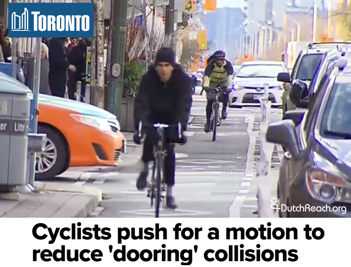 Cyclists push for a meotion to reduce 'dooring' collisions in Toronto, Ottawa, as reported by Rogers Media Television, CityNews reporter FAIZA AMIN, on NOV 25, 2017