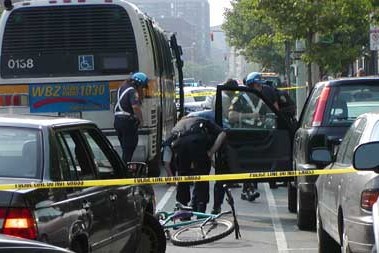 Fatal dooring of Dana Laird, Central Square, Cambridge, MA, USA 2002 due to newly installed but improperly designed bike lane.