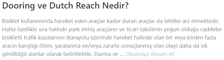 Yoldan CiktimDooring ve Dutch Reach Nedir? Turkish blog article legal lwyerly content on dooring risks & liability.