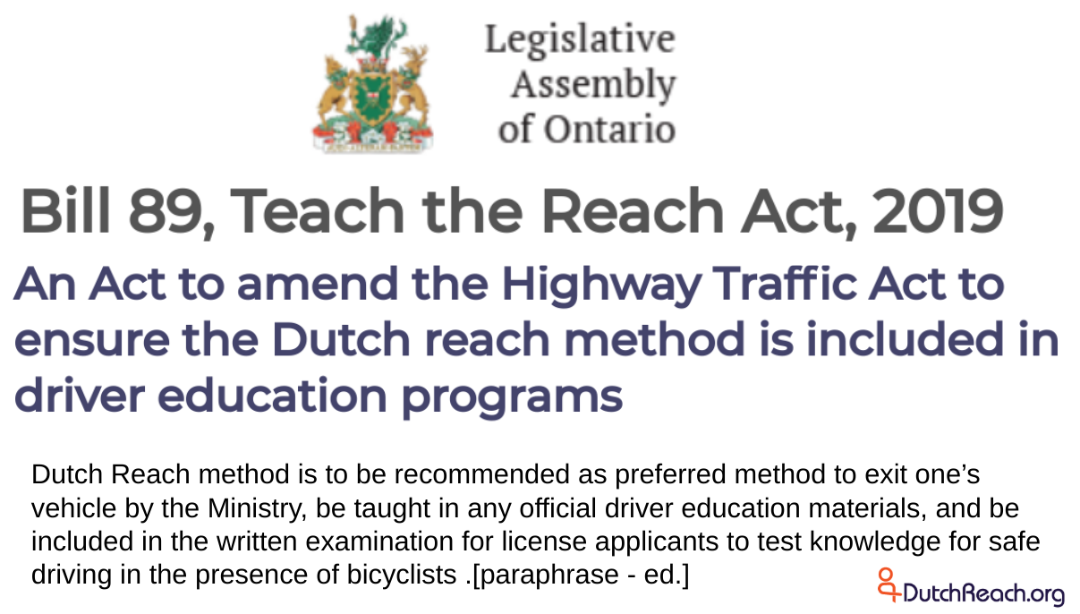 Private bill submitted by Marit Stiles MMP, Ontario Legislature, April 2019.